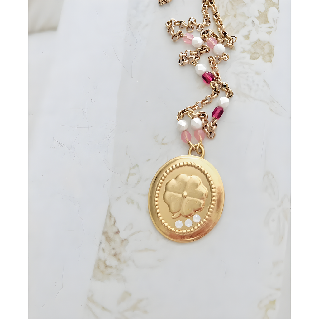 Collier pour femmes doré à l'or fin 24 carats