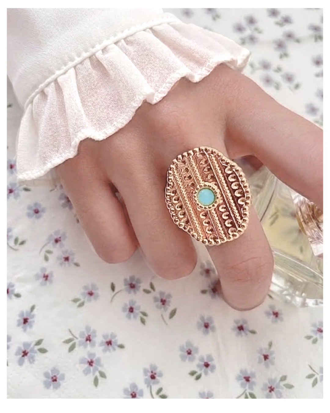 Bague femme perle lumineuse