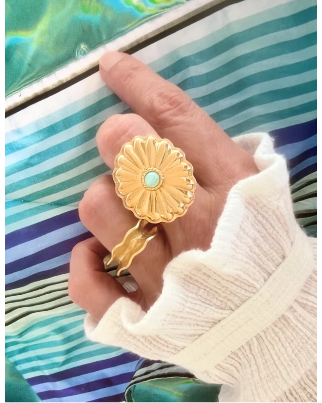 Bague perle lumineuse