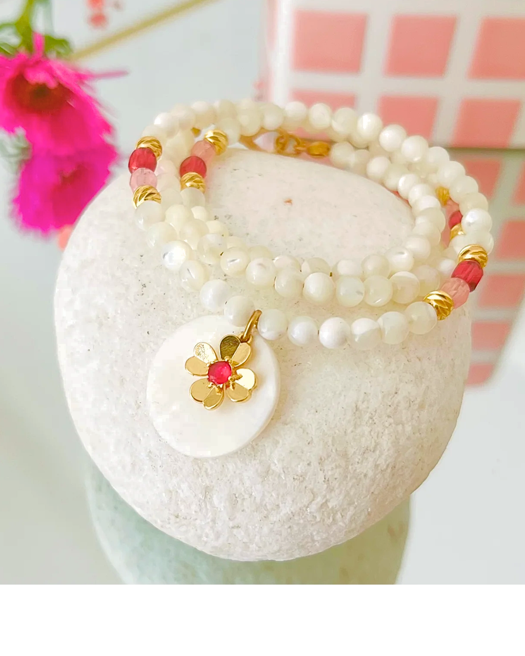 Collier femme perles nacre