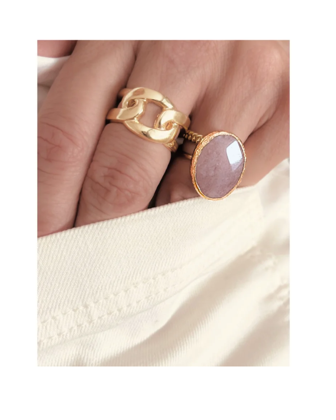 Bague dorée à l'or fin