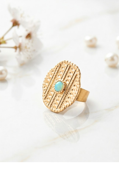 Bague femme perle cristal