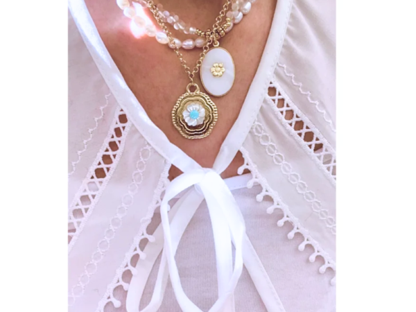 Collier tendance perle cristal