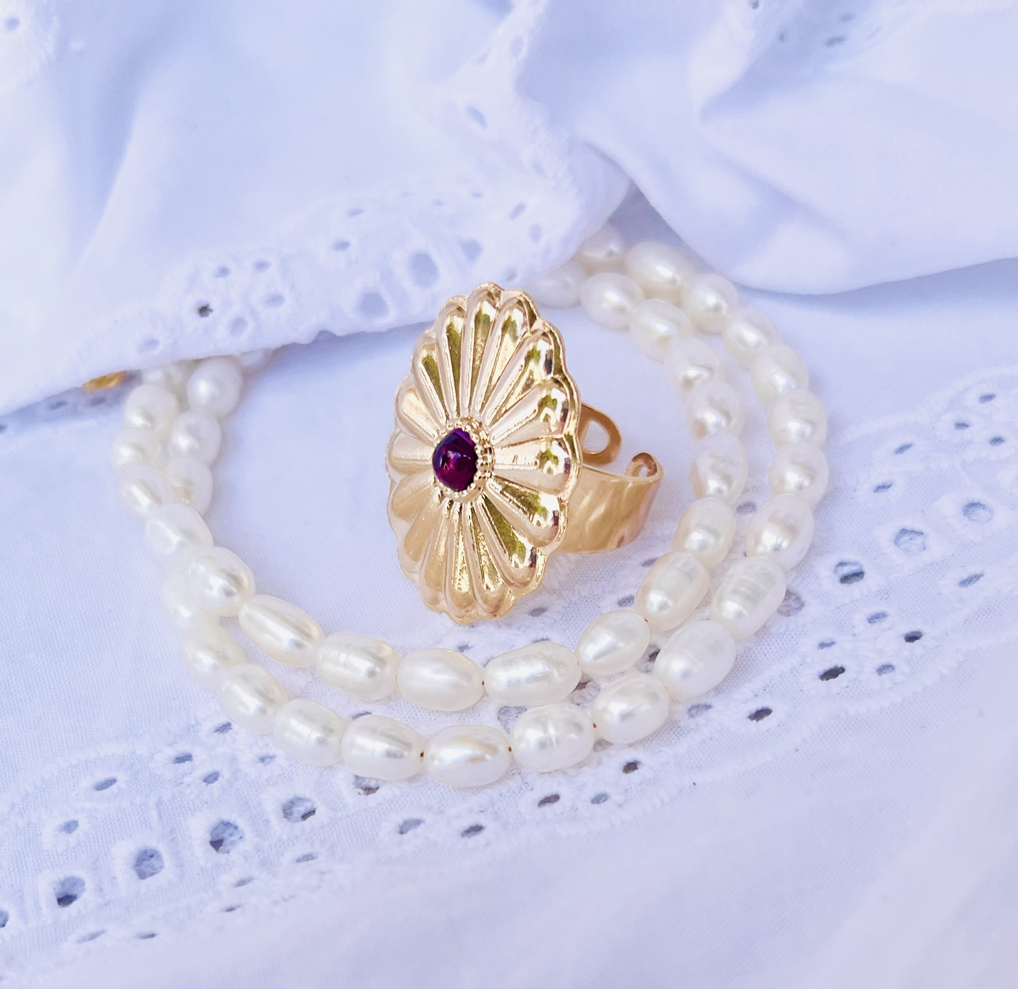 Bague perle lumineuse – Image 2