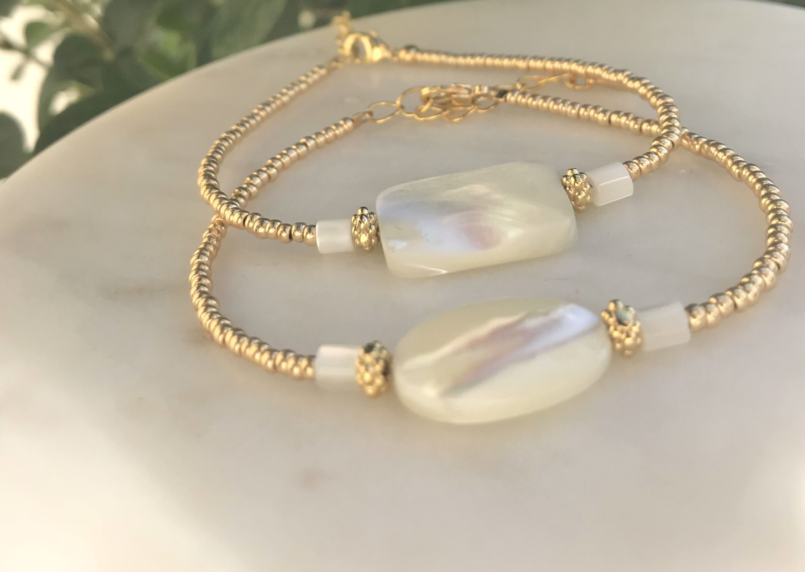 Bracelet en nacre blanche – Image 2