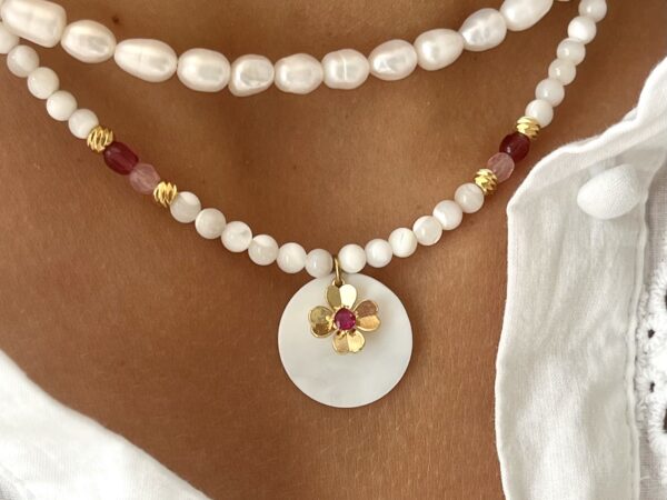 Collier femme perles nacre