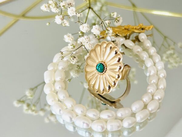 Bague perle lumineuse