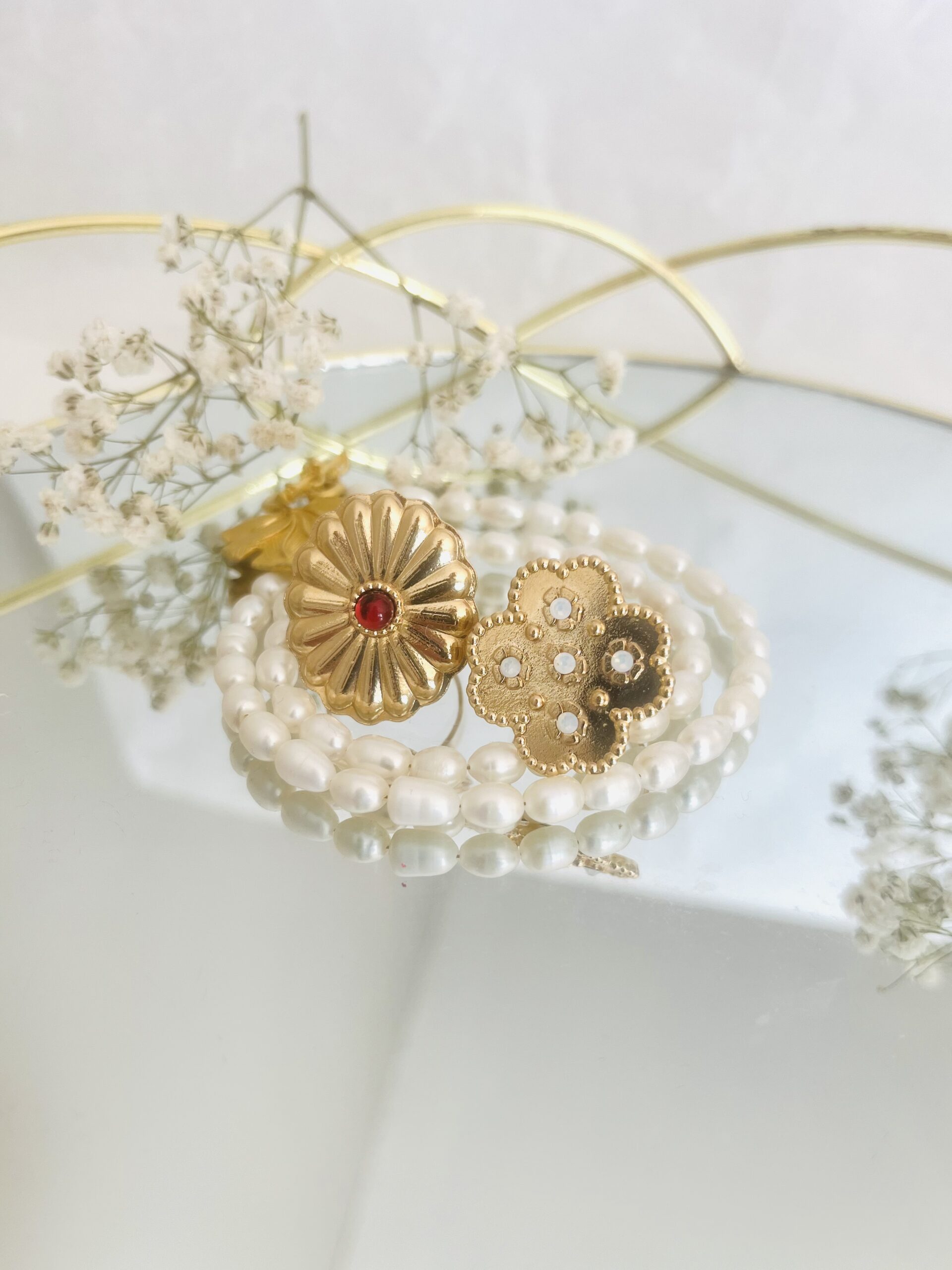 Bague design perles cristal – Image 2