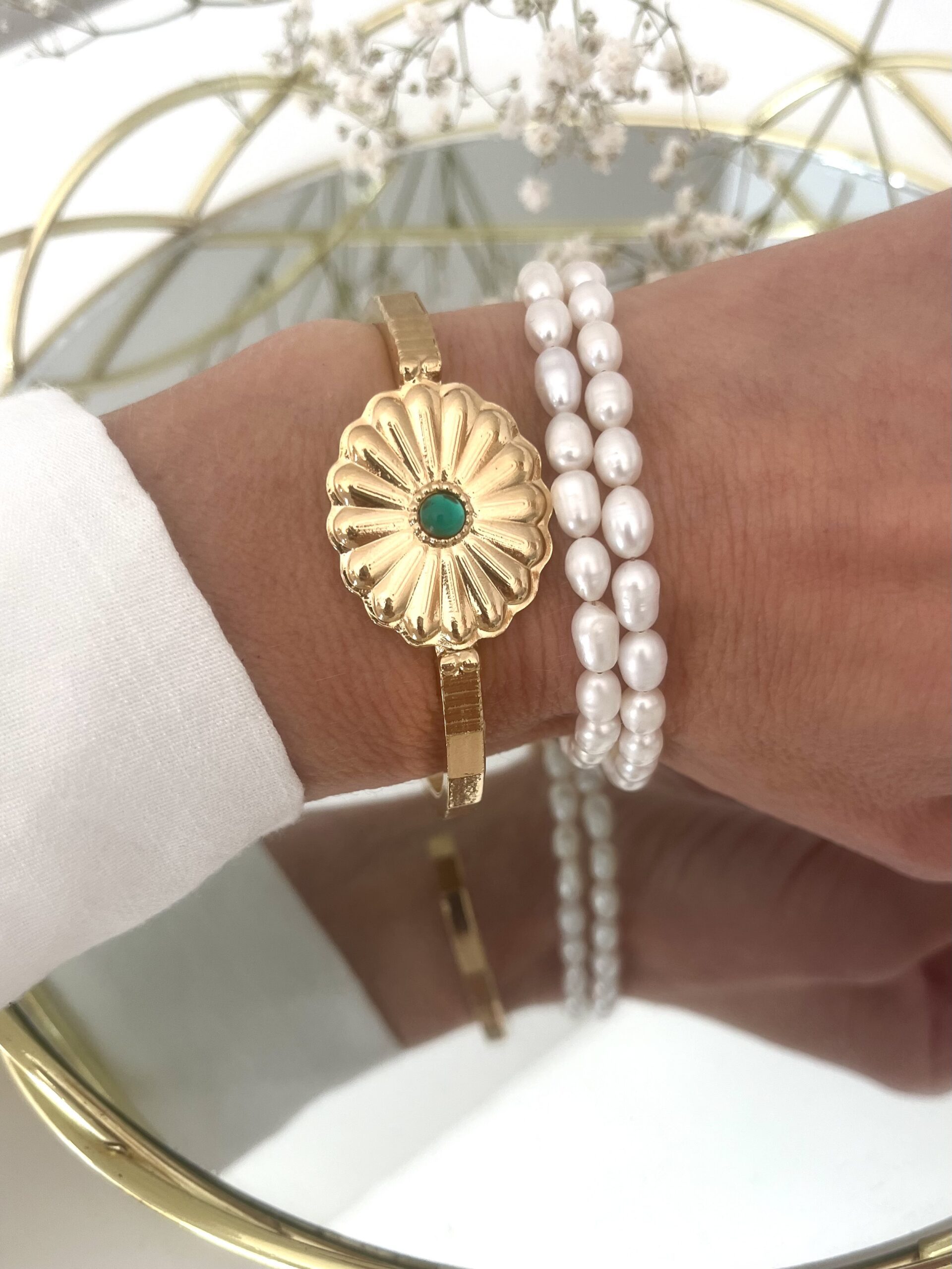 Bracelet jonc doré – Image 2