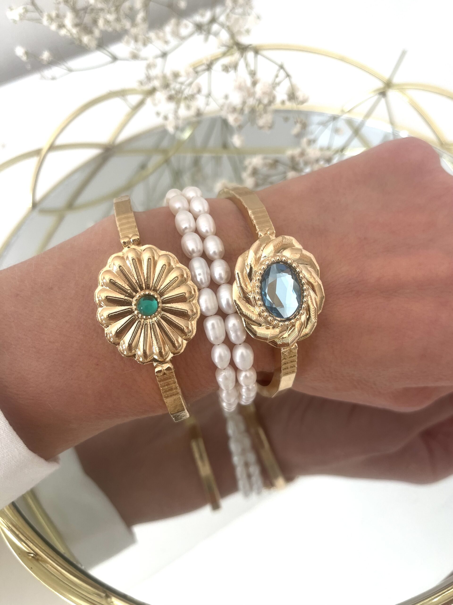 Bracelet bohème doré à l'or fin