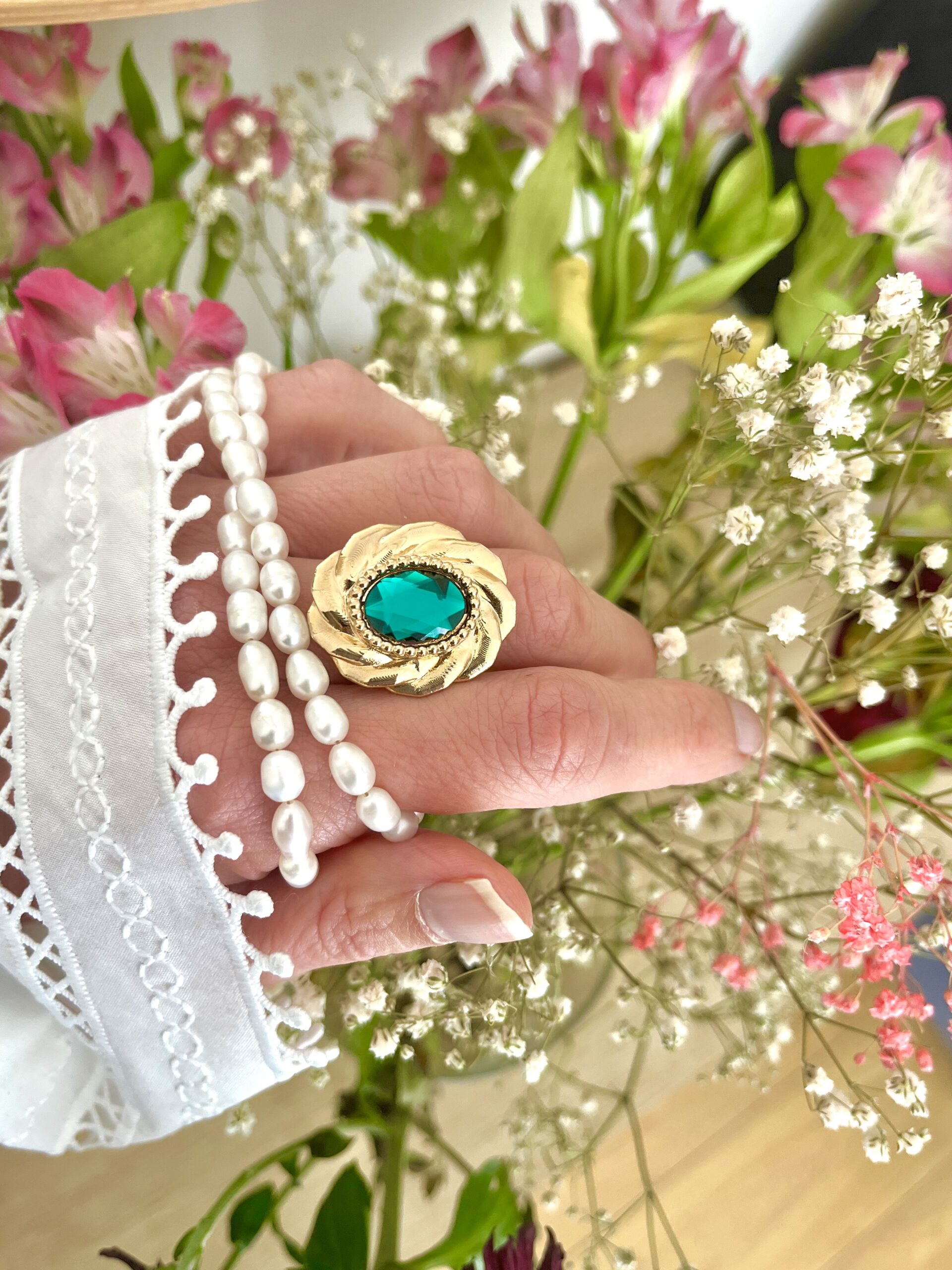 Bague plaqué or ajustable – Image 3