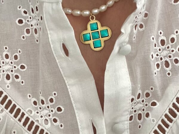 Collier femmes pendentif trèfle