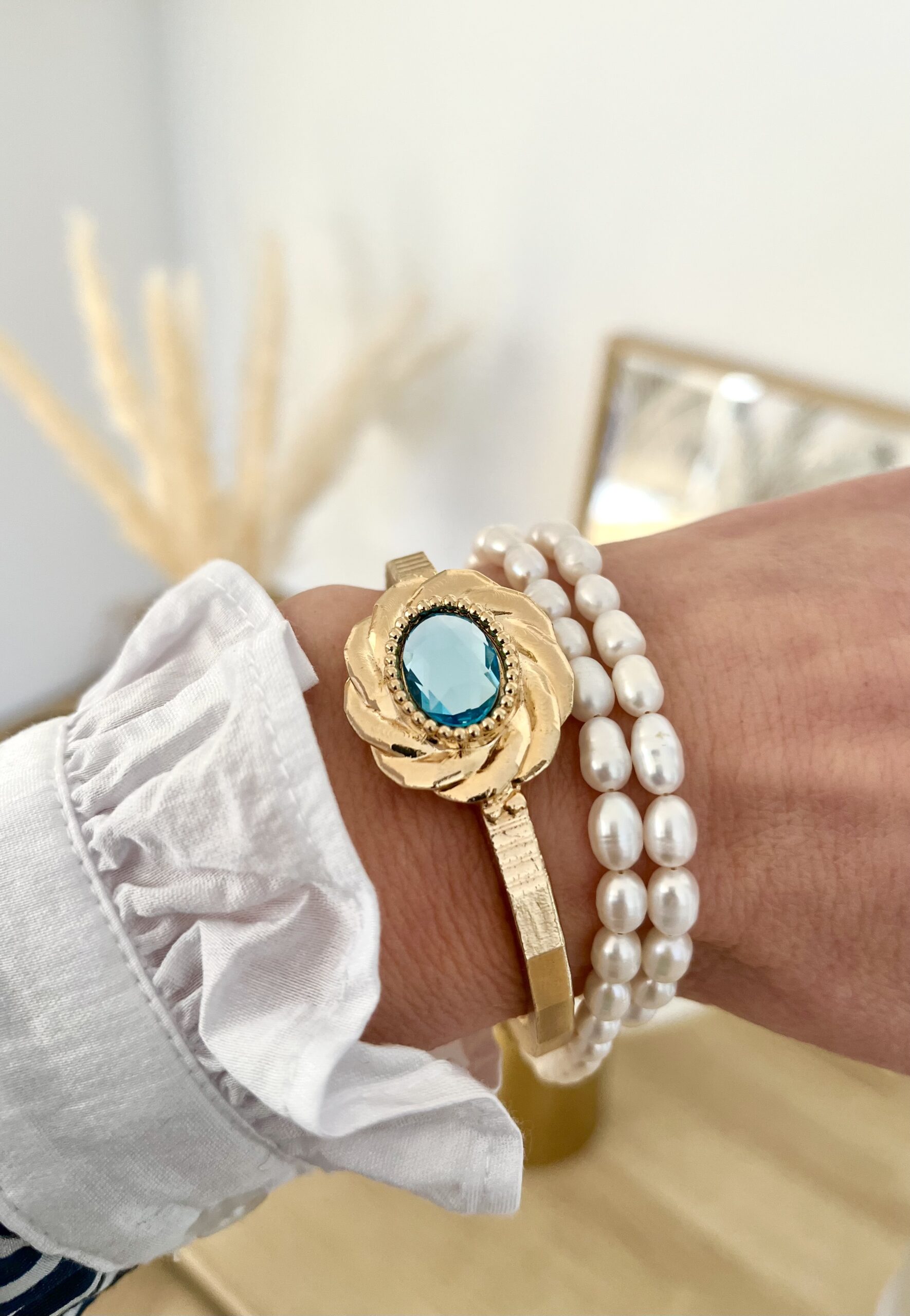 Bracelet design doré à l'or fin