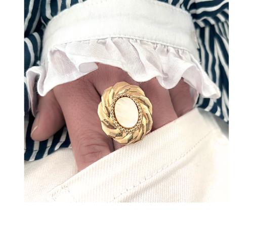 Bague tendance plaqué or