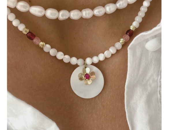 Collier femme perles nacre