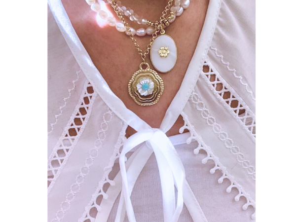 Collier tendance perle cristal