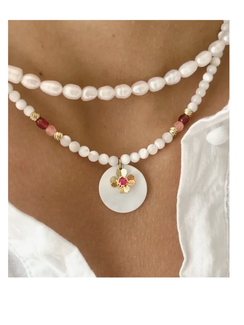 Collier femme perles nacre
