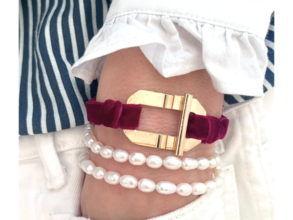 Bracelet tendance & son estampe design dorée à l'or fin
