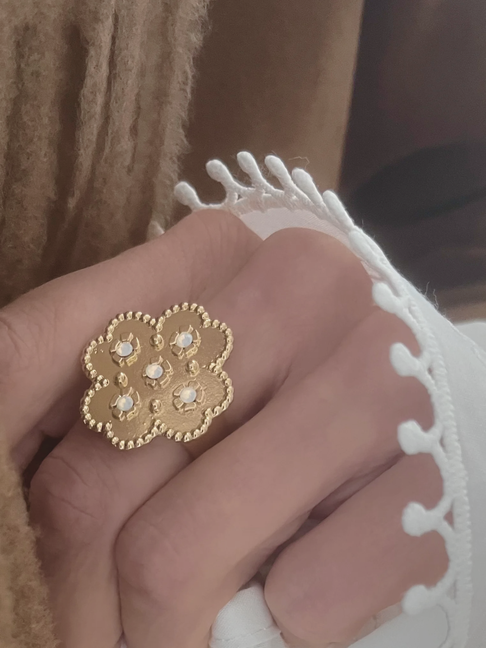 Bague design perles cristal – Image 3