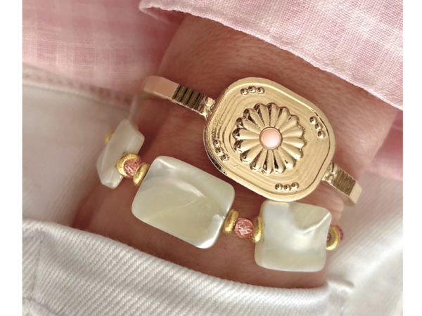Bracelet jonc fleur