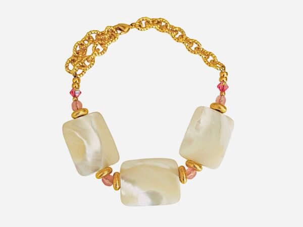 Bracelet pierre naturelle doré à l'or fin 24 carats